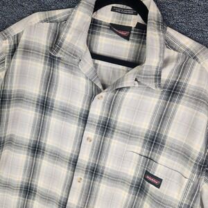Dickies Mens Plaid Cotton Blend Short Sleeve Button‎ Up Shirt Pocket Size XL